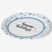 Sneeuwvlokken Patroon Feestdagen Party Papieren Bordje (Gekanteld)