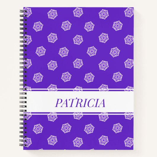 Sneeuwvlokken patroon op blauw notitieboek (Voorkant)