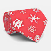 Sneeuwvlokken patroon op rode achtergrond stropdas (Opgerold)