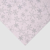Sneeuwvlokken Patroon Roze en Zilveren Winter Vaka Tissuepapier (Detail)