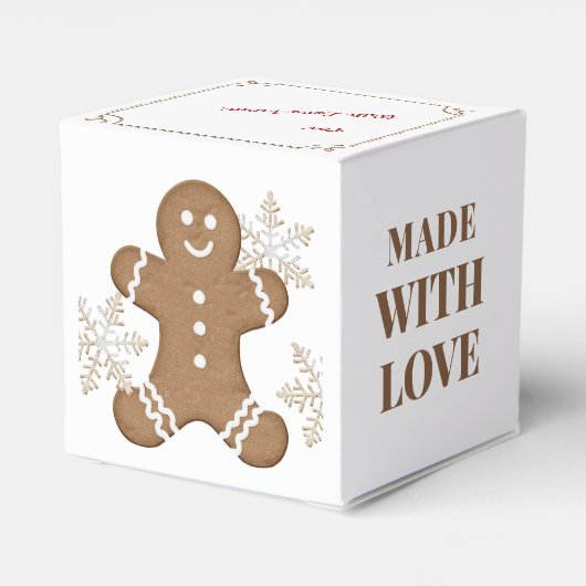 Sneeuwvlokken & peperkoek Cookie Vakantie Kerstmis Bedankdoosjes (Achterkant)