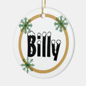 Sneeuwvlokken Persoonlijke naam Keramisch siermidd Keramisch Ornament (Links)