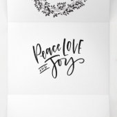 Sneeuwvlokken Pijnploegen blazen Drieluik Wenskaart (Binnenkant midden)