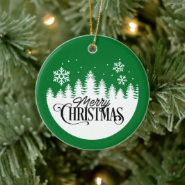 Sneeuwvlokken Prettig Kerstfeest - Kerstbal Keramisch Ornament