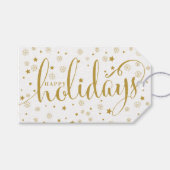 Sneeuwvlokken Prettige feestdagen Label Cadeaulabel (Voorkant (Horizontaal))