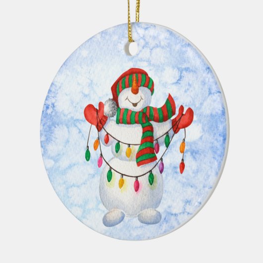 sneeuwvlokken puzzel briefkaart keramisch ornament (Links)