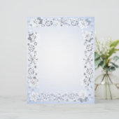 Sneeuwvlokken Rand niet-gestreken schrijfpapier (Staand voorkant)