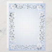 Sneeuwvlokken Rand niet-gestreken schrijfpapier (Voorkant / Achterkant)
