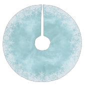 Sneeuwvlokken Rand op Waterverf Blauwgroen ID727 Kerstboom Rok (Voorkant)