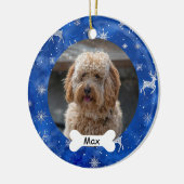 Sneeuwvlokken Rendier Custom Pet Puppy Dog Foto Keramisch Ornament (Links)