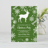 Sneeuwvlokken rendier groen Kerstmis Kaart (Staand voorkant)