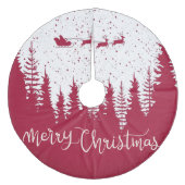 Sneeuwvlokken Rendier Vrolijk Kerstfeest Fleece Kerstboom Rok (Voorkant)