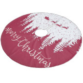Sneeuwvlokken Rendier Vrolijk Kerstfeest Fleece Kerstboom Rok (Gekanteld)