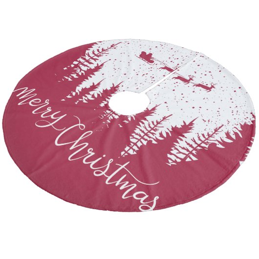 Sneeuwvlokken Rendier Vrolijk Kerstfeest Fleece Kerstboom Rok (Gekanteld)