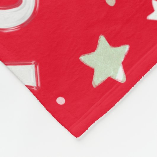 Sneeuwvlokken rendierrood fleece deken (Hoek)