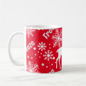 Sneeuwvlokken rendierrood koffiemok (Links)