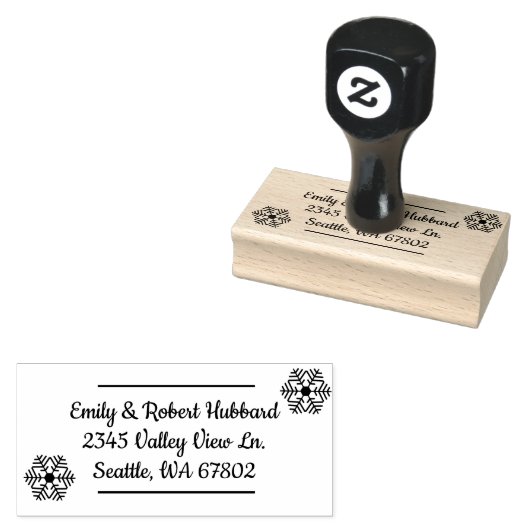 Sneeuwvlokken retouradres Rubberstempel (Gestempeld)