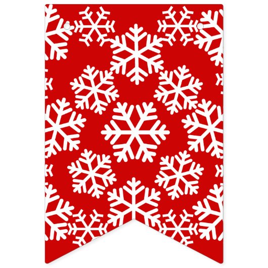 Sneeuwvlokken Rode Bunting Vlaggen Vlaggetjes (Tweede vlag)