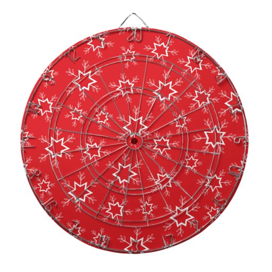 Sneeuwvlokken, Rode en Witte Sneeuwvlokken, Sneeuw Dartbord (Voorkant)