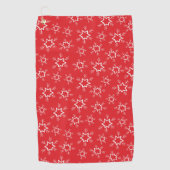 Sneeuwvlokken, Rode en Witte Sneeuwvlokken, Sneeuw Golfhanddoek (Voorkant)