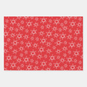 Sneeuwvlokken, Rode en Witte Sneeuwvlokken, Sneeuw Inpakpapier Vel (Voorkant)