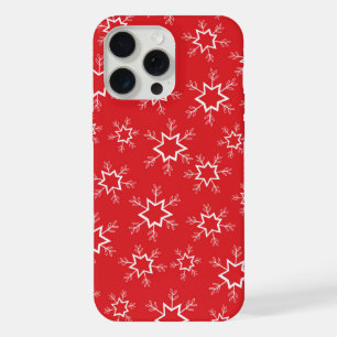 Sneeuwvlokken, Rode en Witte Sneeuwvlokken, Sneeuw iPhone 15 Pro Max Case