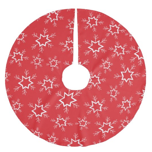 Sneeuwvlokken, Rode en Witte Sneeuwvlokken, Sneeuw Kerstboom Rok (Voorkant)