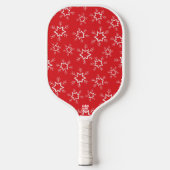 Sneeuwvlokken, Rode en Witte Sneeuwvlokken, Sneeuw Pickleball Paddle (Voorkant)