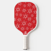 Sneeuwvlokken, Rode en Witte Sneeuwvlokken, Sneeuw Pickleball Paddle (Achterkant)