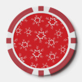 Sneeuwvlokken, Rode en Witte Sneeuwvlokken, Sneeuw Poker Chips (Voorkant)
