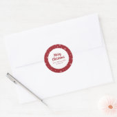 Sneeuwvlokken Rode Kerst Sticker (Envelop)