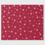 Sneeuwvlokken rode kerstvakantie cadeaupapier (Vlak)