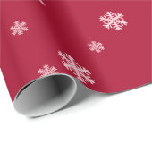 Sneeuwvlokken rode kerstvakantie cadeaupapier (Rol Hoek)