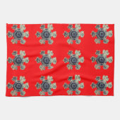 Sneeuwvlokken rode keukenhanddoeken (Horizontaal)