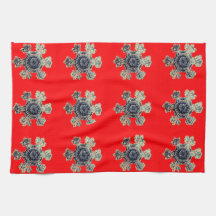 Sneeuwvlokken rode keukenhanddoeken