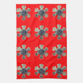 Sneeuwvlokken rode keukenhanddoeken (Verticaal)