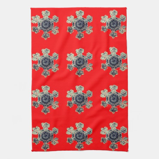 Sneeuwvlokken rode keukenhanddoeken (Verticaal)