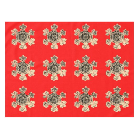 Sneeuwvlokken rode tafelkleed (Voorkant (Horizontaal))