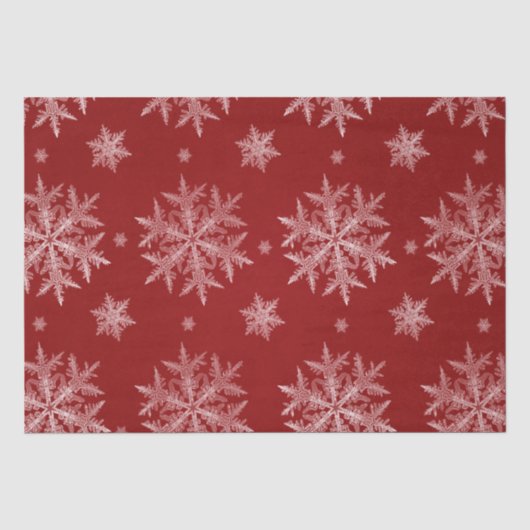 Sneeuwvlokken Rode Vakantie Kerstmis Tissuepapier (Voorkant)