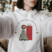 Sneeuwvlokken Rode Waterverf Schattigee Kerstboom Hoodie