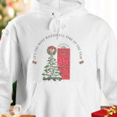 Sneeuwvlokken Rode Waterverf Schattigee Kerstboom Hoodie