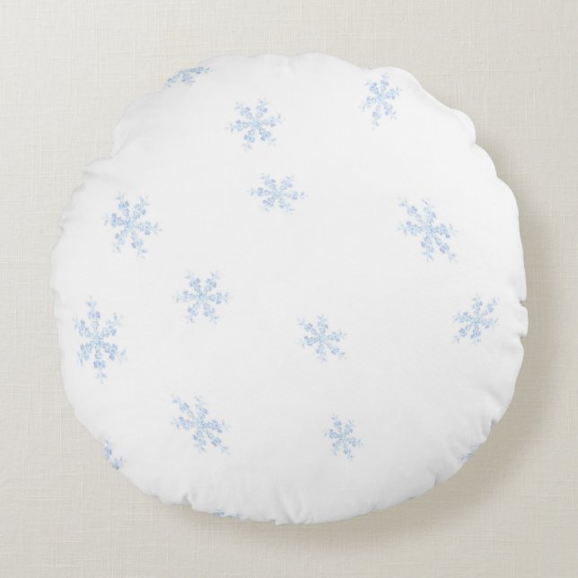 Sneeuwvlokken Rond Kussen (Voorkant)
