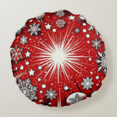 Sneeuwvlokken Rond Kussen (Achterkant)