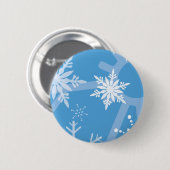 Sneeuwvlokken Ronde Button 5,7 Cm (Voorkant /achterkant)