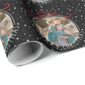 Sneeuwvlokken Ronde Foto Kerstmis Cadeaupapier (Rol Hoek)