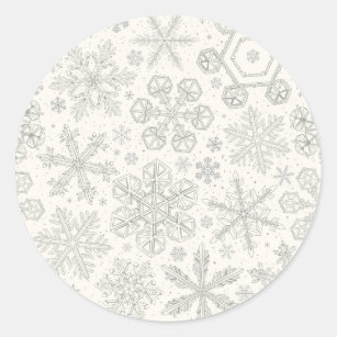 Sneeuwvlokken Ronde Sticker