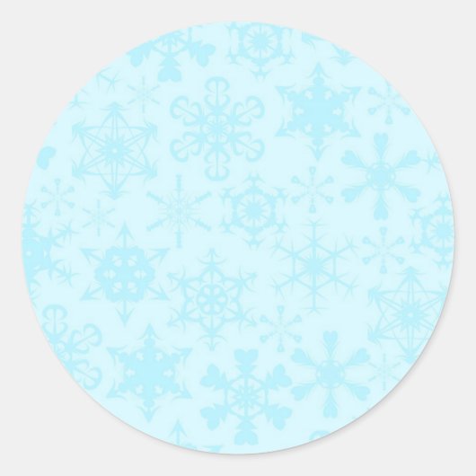 Sneeuwvlokken Ronde Sticker (Voorkant)