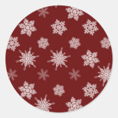 Sneeuwvlokken Ronde Sticker (Voorkant)