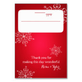 Sneeuwvlokken Rood 2 Zitplaatsen Kaart (Voorkant)