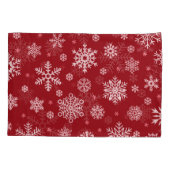 Sneeuwvlokken, rood decor, kerstpatroon. kussensloop (Achterkant)